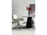 Colenis - marta eetkamerstoel - set van 6 - licht beige - linnen stof - industrieel - metalen poten - stoelen - draaibaar - 180° - afbeelding 4 van  6