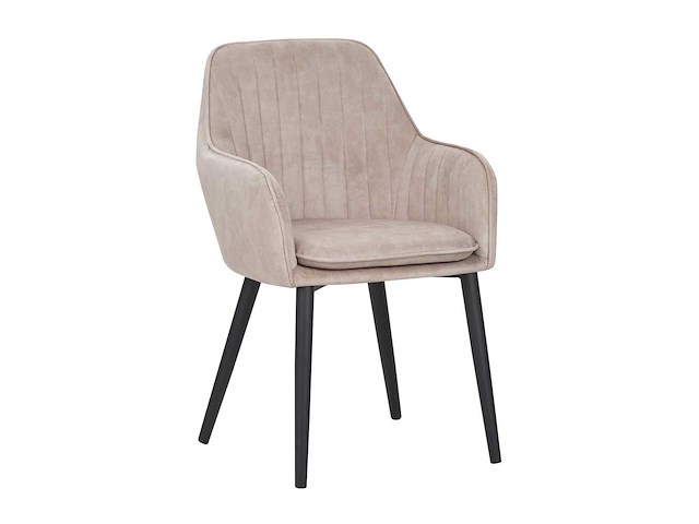 Colenis - melly eetkamerstoel - set van 4 - beige - fluweel - velvet - met armleuning - afbeelding 1 van  4