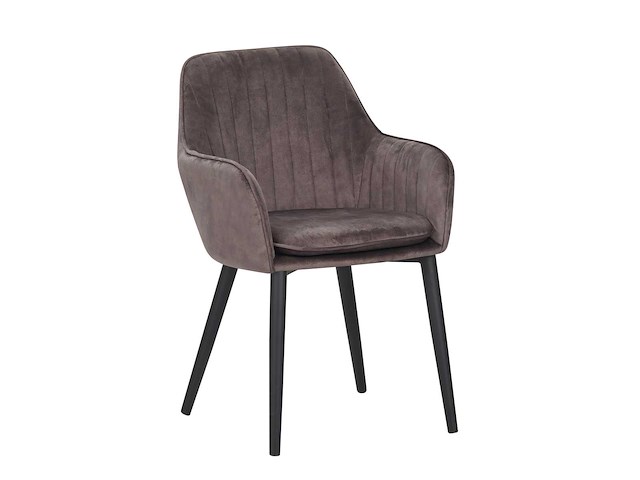 Colenis - melly eetkamerstoel - set van 4 - bruin - fluweel - velvet - met armleuning - afbeelding 1 van  3