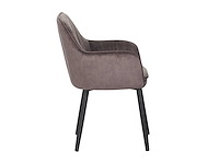 Colenis - melly eetkamerstoel - set van 4 - bruin - fluweel - velvet - met armleuning - afbeelding 3 van  3