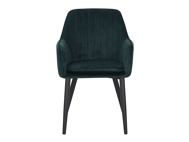 Colenis - melly eetkamerstoel - set van 4 - groen - fluweel - velvet - met armleuning - afbeelding 2 van  4