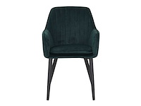 Colenis - melly eetkamerstoel - set van 4 - groen - fluweel - velvet - met armleuning - afbeelding 2 van  4