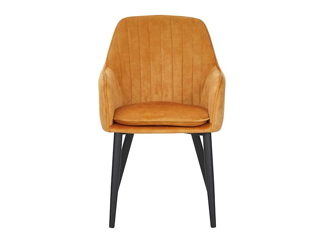 Colenis - melly eetkamerstoel - set van 4 - okergeel - fluweel - velvet - met armleuning - afbeelding 3 van  4