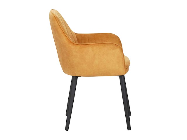 Colenis - melly eetkamerstoel - set van 4 - okergeel - fluweel - velvet - met armleuning - afbeelding 4 van  4