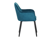 Colenis - melly eetkamerstoel - set van 4 - petrol - fluweel - velvet - met armleuning - afbeelding 3 van  3