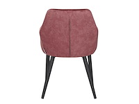 Colenis - melly eetkamerstoel - set van 4 - rose - fluweel - velvet - met armleuning - afbeelding 2 van  4