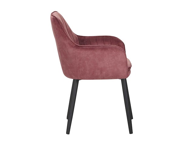 Colenis - melly eetkamerstoel - set van 4 - rose - fluweel - velvet - met armleuning - afbeelding 4 van  4