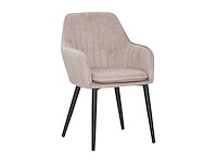 Colenis - melly eetkamerstoel - set van 6 - beige - fluweel - velvet - met armleuning - afbeelding 1 van  4