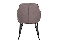 Colenis - melly eetkamerstoel - set van 6 - bruin - fluweel - velvet - met armleuning - afbeelding 1 van  2
