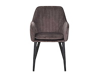 Colenis - melly eetkamerstoel - set van 6 - bruin - fluweel - velvet - met armleuning - afbeelding 2 van  2