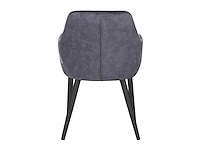 Colenis - melly eetkamerstoel - set van 6 - grijs - fluweel - velvet - met armleuning - afbeelding 2 van  4