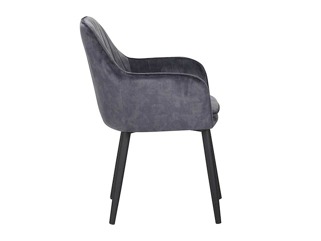 Colenis - melly eetkamerstoel - set van 6 - grijs - fluweel - velvet - met armleuning - afbeelding 4 van  4