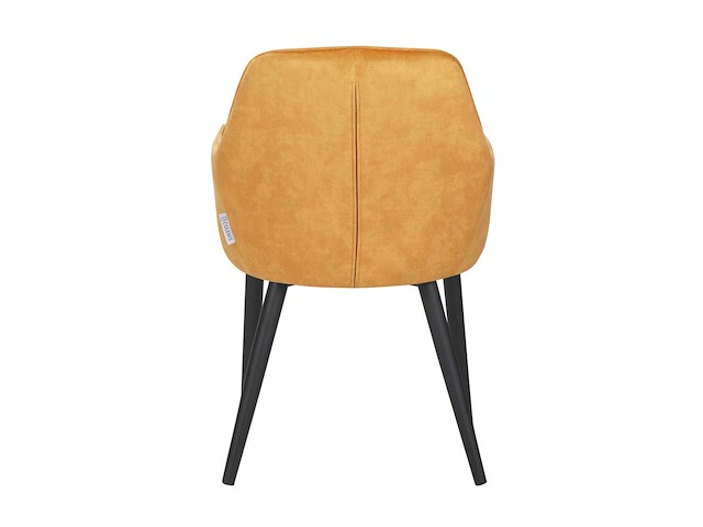 Colenis - melly eetkamerstoel - set van 6 - okergeel - fluweel - velvet - met armleuning - afbeelding 2 van  4