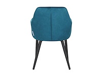 Colenis - melly eetkamerstoel - set van 6 - petrol - fluweel - velvet - met armleuning - afbeelding 2 van  4