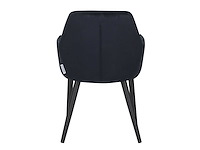 Colenis - melly eetkamerstoel - set van 6 - zwart - fluweel - velvet - met armleuning - afbeelding 3 van  3