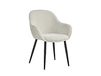 Colenis - metropol eetkamerstoel - set van 4 - beige - linnen stof - industrieel - met armleuning - afbeelding 1 van  5