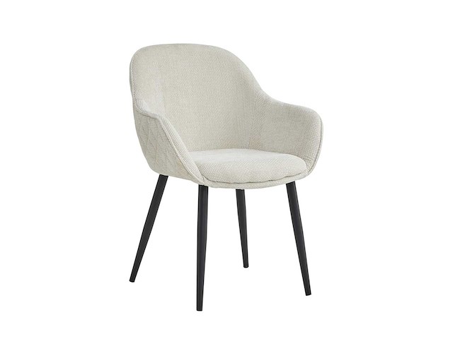 Colenis - metropol eetkamerstoel - set van 4 - beige - linnen stof - industrieel - met armleuning - afbeelding 1 van  5