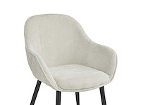 Colenis - metropol eetkamerstoel - set van 4 - beige - linnen stof - industrieel - met armleuning - afbeelding 2 van  2