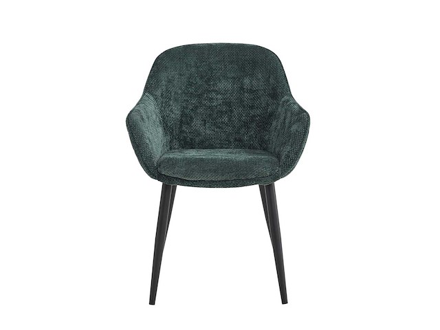 Colenis - metropol eetkamerstoel - set van 4 - groen - linnen stof - industrieel - met armleuning - afbeelding 3 van  5