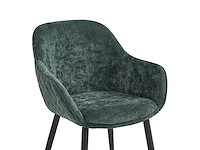 Colenis - metropol eetkamerstoel - set van 4 - groen - linnen stof - industrieel - met armleuning - afbeelding 5 van  5