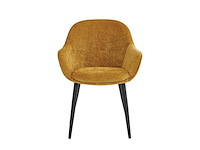 Colenis - metropol eetkamerstoel - set van 4 - okergeel - linnen stof - industrieel - met armleuning - stoel - afbeelding 3 van  5