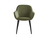 Colenis - metropol eetkamerstoel - set van 4 - olijfgroen - velvet - industrieel - met armleuning - stoel - afbeelding 3 van  5