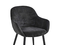 Colenis - metropol eetkamerstoel - set van 4 - zwart - linnen stof - industrieel - met armleuning - afbeelding 5 van  5