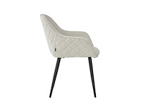 Colenis - metropol eetkamerstoel - set van 6 - beige - linnen stof - industrieel - met armleuning - afbeelding 2 van  5