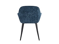 Colenis - metropol eetkamerstoel - set van 6 - blauw - linnen stof - industrieel - met armleuning - stoel - afbeelding 4 van  5