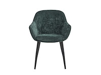 Colenis - metropol eetkamerstoel - set van 6 - groen - linnen stof - industrieel - met armleuning - afbeelding 3 van  5