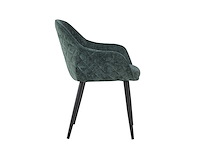 Colenis - metropol eetkamerstoel - set van 6 - groen - linnen stof - industrieel - met armleuning - afbeelding 4 van  5