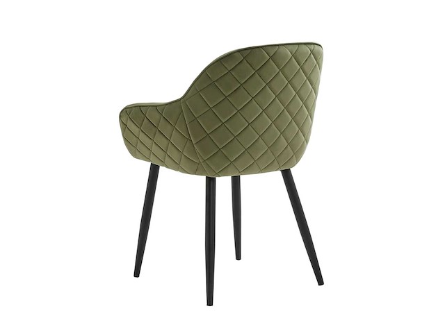 Colenis - metropol eetkamerstoel - set van 6 - olijfgroen - velvet - industrieel - met armleuning - stoel - afbeelding 2 van  5