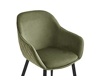 Colenis - metropol eetkamerstoel - set van 6 - olijfgroen - velvet - industrieel - met armleuning - stoel - afbeelding 5 van  5