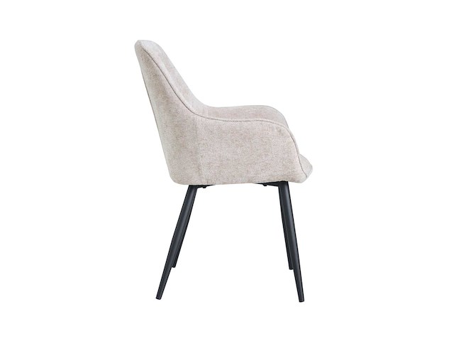 Colenis - milano eetkamerstoel - set van 6 - beige - chenille stof - design - industrieel - metalen poten - afbeelding 2 van  3