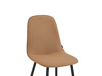 Colenis - milou eetkamerstoelen - set van 4 - bruin - linnen stof - industrieel - stoelen - afbeelding 3 van  3
