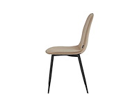 Colenis - milou eetkamerstoelen - set van 4 - taupe - linnen stof - industrieel - stoelen - afbeelding 3 van  5