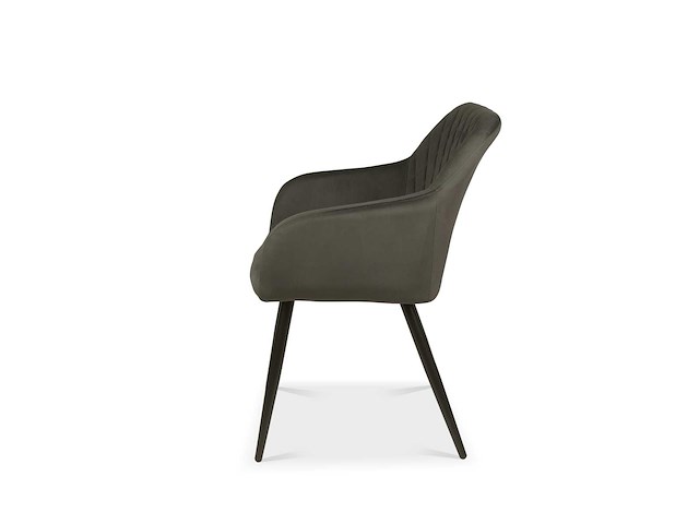 Colenis - new london eetkamerstoel - set van 4 - grijs - fluweel - met armleuning - afbeelding 3 van  3