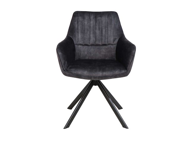 Colenis - noah eetkamerstoel - antraciet - adoré velvet - set van 4 - luxe design - comfortabel en stijlvol - metalen poten - afbeelding 2 van  5