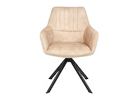 Colenis - noah eetkamerstoel - beige - adoré velvet - set van 4 - luxe design - comfortabel en stijlvol - metalen poten - afbeelding 2 van  5