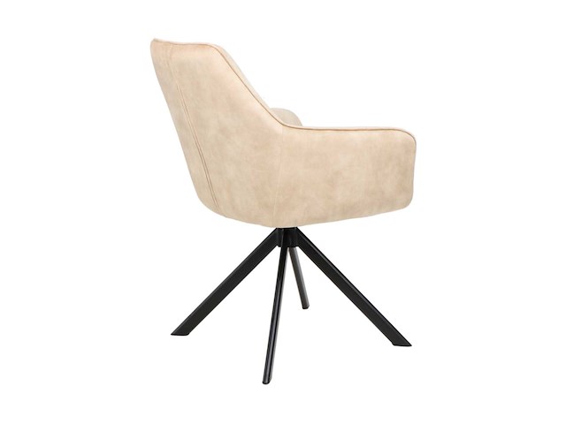 Colenis - noah eetkamerstoel - beige - adoré velvet - set van 4 - luxe design - comfortabel en stijlvol - metalen poten - afbeelding 4 van  5