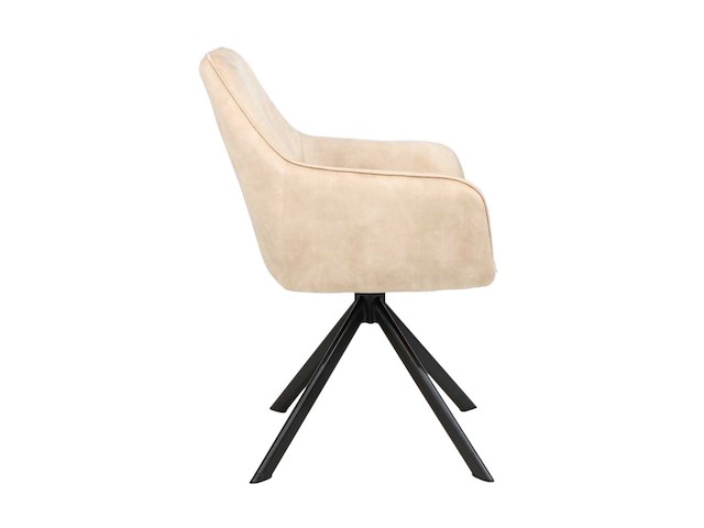 Colenis - noah eetkamerstoel - beige - adoré velvet - set van 6 - luxe design - comfortabel en stijlvol - metalen poten - afbeelding 3 van  5