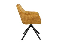 Colenis - noah eetkamerstoel - okergeel - adoré velvet - set van 4 - luxe design - comfortabel en stijlvol - metalen poten - afbeelding 3 van  5