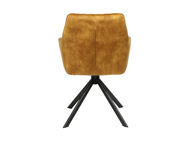 Colenis - noah eetkamerstoel - okergeel - adoré velvet - set van 4 - luxe design - comfortabel en stijlvol - metalen poten - afbeelding 5 van  5
