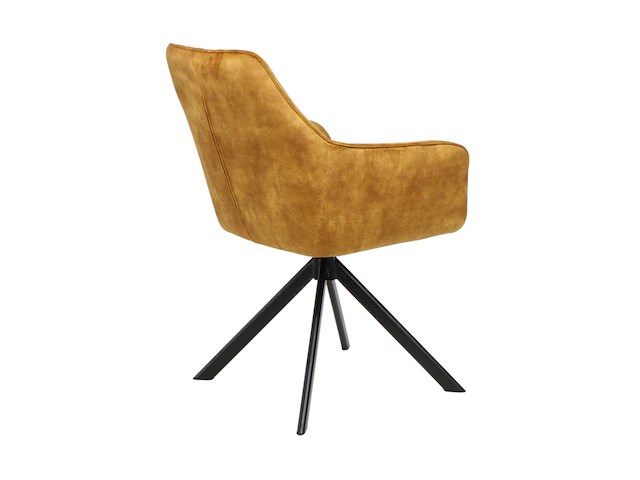 Colenis - noah eetkamerstoel - okergeel - adoré velvet - set van 4 - luxe design - comfortabel en stijlvol - metalen poten - afbeelding 4 van  5