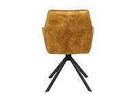 Colenis - noah eetkamerstoel - okergeel - adoré velvet - set van 4 - luxe design - comfortabel en stijlvol - metalen poten - afbeelding 5 van  5