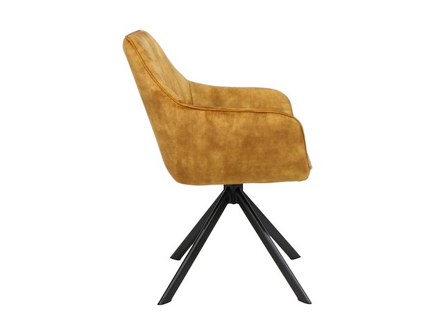 Colenis - noah eetkamerstoel - okergeel - adoré velvet - set van 6 - luxe design - comfortabel en stijlvol - metalen poten - afbeelding 3 van  5