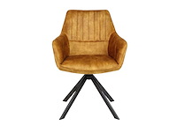 Colenis - noah eetkamerstoel - okergeel - adoré velvet - set van 6 - luxe design - comfortabel en stijlvol - metalen poten - afbeelding 2 van  5