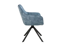 Colenis - noah eetkamerstoel - petrol - adoré velvet - set van 4 - luxe design - comfortabel en stijlvol - metalen poten - afbeelding 2 van  3