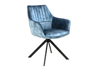 Colenis - noah eetkamerstoel - petrol - adoré velvet - set van 6 - luxe design - comfortabel en stijlvol - metalen poten - afbeelding 1 van  4