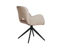 Colenis - olena eetkamerstoelen - set van 4 - licht beige - linnen stof - luxe gestoffeerde zitting - industrieel design - metalen poten - afbeelding 2 van  6